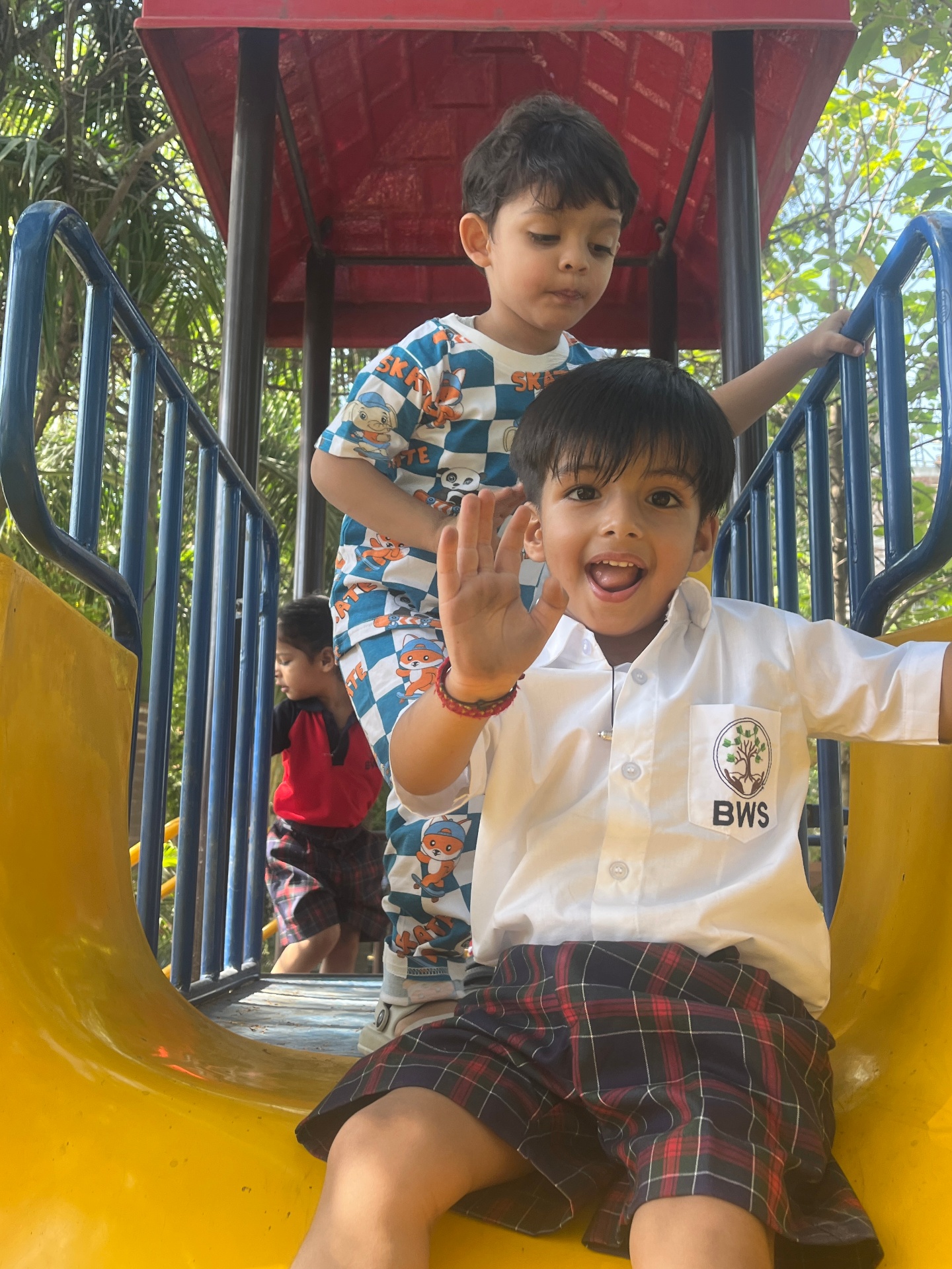 Big smiles, big slides.